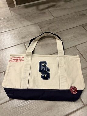 Gymshark Collegiate Tote Bag 66 Lifting Club Heavy Blue Cream Women’s NEW